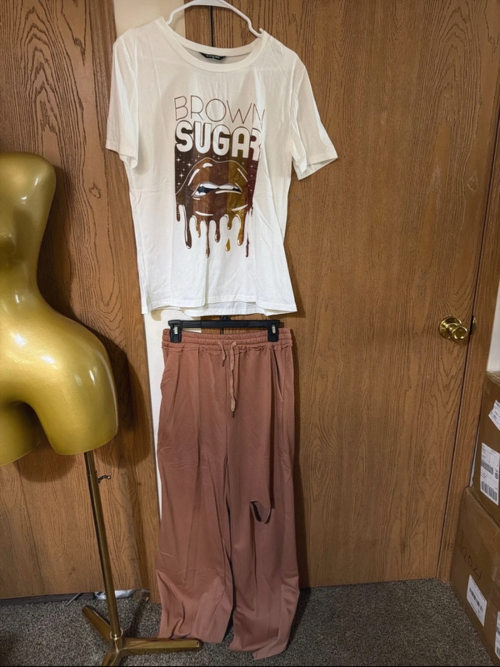 Kids Brown Drawstring Lounge Pants - Brown